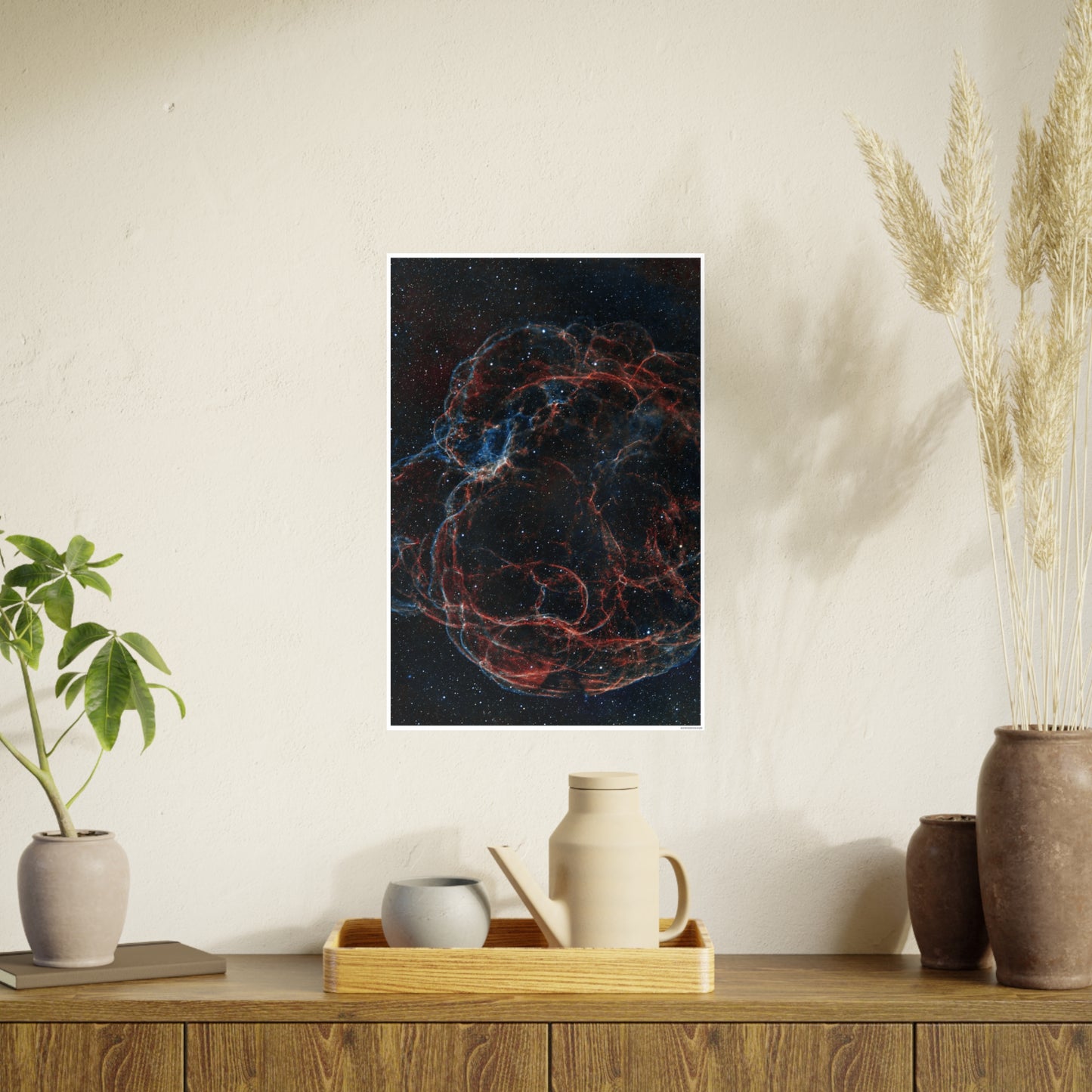 Spaghetti Nebula (Sh2-240) Vertical Satin Finish Posters